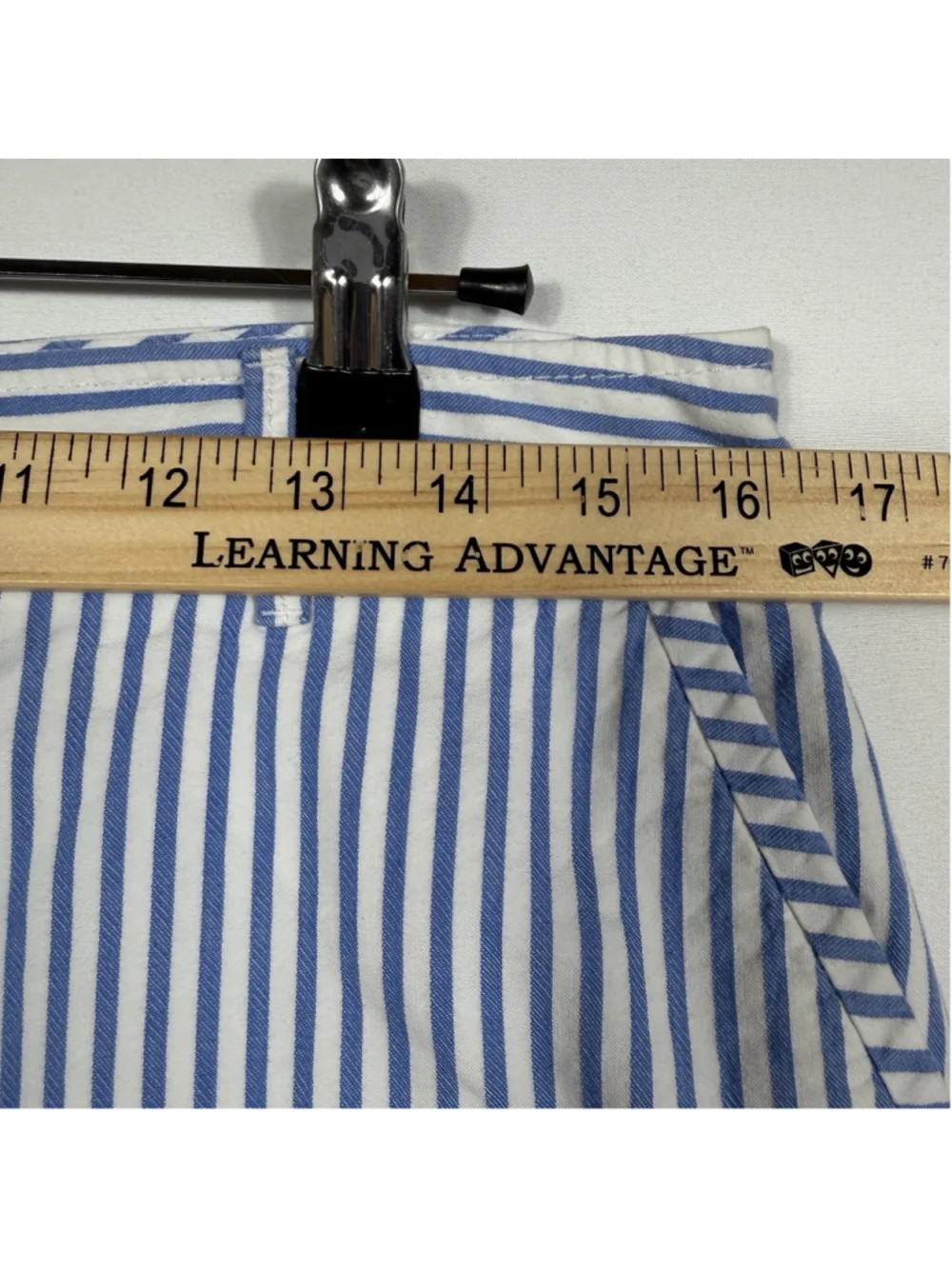 Talbots Preppy Blue and White Striped Cotton Lined Skirt Women's Size 10